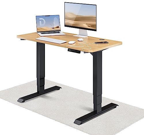 Desktronic HomePro Höhenverstellbarer Schreibtisch 120 × 60 cm – Elektrischer Schreibtisch Mit Zwei Elektrischen Motoren, Touchscreen-Steuerung und Integrierten USB-A- und USB-C-Ladeanschlüssen