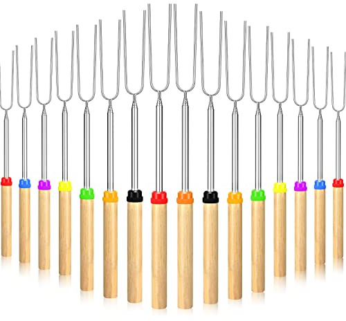 80 Pack 32 Inch Marshmallow Roasting Sticks Bulk, Smores Skewers for Fire Pit Kit, Hot Dog Camping Skewers Accessories Campfire Marshmellow Extendable Forks Bbq Tools Smores Sticks
