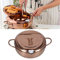 Friteuse japonaise Tempura avec thermomètre,Friteuse En Acier Inoxydable,Friteuse Antiadhésive De 3,4 L,Accessoires De Batterie De Cuisine Pour Faire Frire des Ailes De Poulet(or rose)
