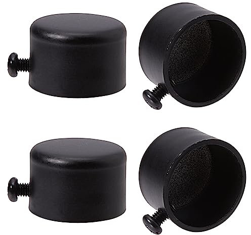 GORGECRAFT 4Stk Gardinenstangenabdeckungen Schwarze Metall-Vorhang-Endstücke Endkappen Mit Schraube 28mm Zylindrische Gardinenstangen-Endstücke Köpfe Für Zuhause Vorhang Römische Stangen (32.5x22.5mm)