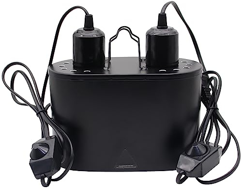 Abustle pig Dual Reptile Deep Dome Lamp Fixture with Independent Switches