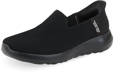 Skechers Damen Go Walk Joy Vela Slip-insSneaker | Freihändige Slip-Ins, luftgekühlte Memory-Schaum-Einlegesohle, Stretch-Fit-Strick-Obermaterial, maschinenwaschbar, vegan