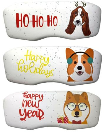 JAVOedge Brillenetui mit bedrucktem Muster, strapazierfähig, Hartschale, mit Mikrofasertuch, Katzen - Design G, 3 Pack