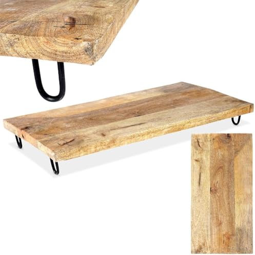 Holzschneidebrett Schneidebrett Servierbrett Servierplatte Holzbrett mit Füßen 49x25 cm