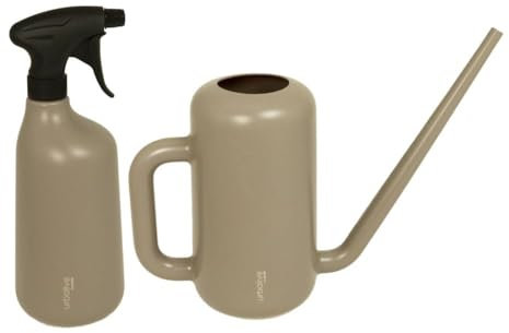 MePla - Set Annaffiatoio Pilea 1,8L + Spruzzino 1,0L - Tortora, Resistente alle Intemperie di UV-Beständigem Plastica