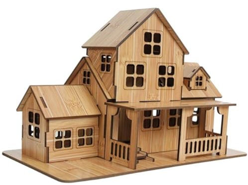 Abbdbd 3D -Holz -Puzzle -modellspiele Gemütliche Häuschen DIY Handgefertigte Mechanische Holzhaus Für Kinder Erwachsene Kit