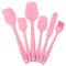 Lychico Silicone Set (6 Piece), Food Grade Rubber Spatulas for Baking, Cooking, and Mixing High Heat Resistant Non Stick Dishwasher Safe BPA-Free, Pink