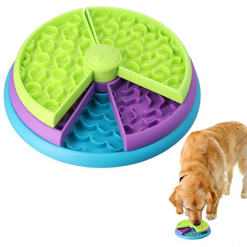 Bol interactif pour chien, Gamelle anti glouton chien, Gamelle d'alimentation Lente pour Chien, Intelligence favorable au chien, Prévenir la gourmandise des chiens aide à la digestion, 26×26×7.5cm