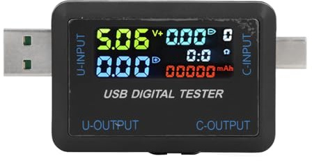 USB-Tester, Multimeter, Multifunktional, Typ C, Spannung, Strom, Kapazität, Energie, Leistung, Tester 5–36 V für Digitale Peripheriegeräte
