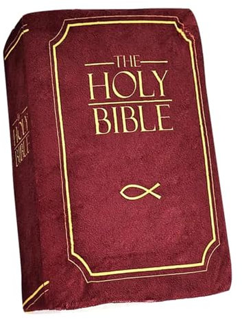 NEFLUM Heilige Bibel Plüsch, Heilige Bibel Kissen - Puppenkissen Plüschtier mit Bibelvers - Sofa-Plüschtier, buchförmiges Kissenspielzeug für Nachttisch, Sofa, Autoinnenraum, Studentenwohnheim