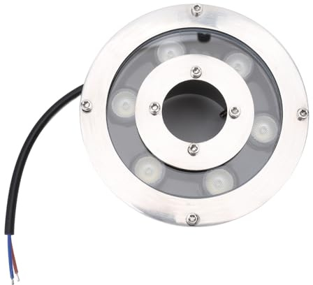 LED Springbrunnenlicht, Edelstahl Pool Licht Landschaft Licht Hohe Helligkeit Tauchbar Unterwasser Strahler für Garten Brunnen Teich (Warmweiß 9W)