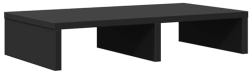 vidaXL Monitorständer, Unterbau Bildschirm Laptop Ständer, Tisch Erhöhung für PC Monitor Drucker, Bildschirmerhöhung Schreibtischaufsatz, Schwarz Holzwerkstoff