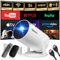 [Built-in App] Gaimoo Mini Projector 2024 Upgraded 1080P Native 4K Support Portable Projector Dual Control WiFi 6 BT5.2 180° Keystone HDMI/TV Stick/USB/PS5/Laptop with HDMI Cable & Mouse