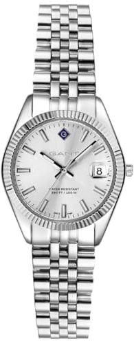 GANT G181001 Sussex Mini Women's Watch Stainless Steel Silver 28mm Quartz Date 10ATM