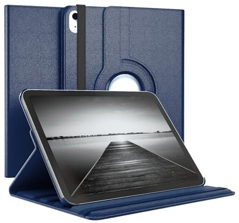 World biz Étui rotatif à 360° pour iPad Air 11 M2 2024 Air 6e/10.9 Air 5ème 2022/Air 4ème 2020, fonction veille/réveil automatique pour iPad Air 6, 5, 4 générations (bleu marine)