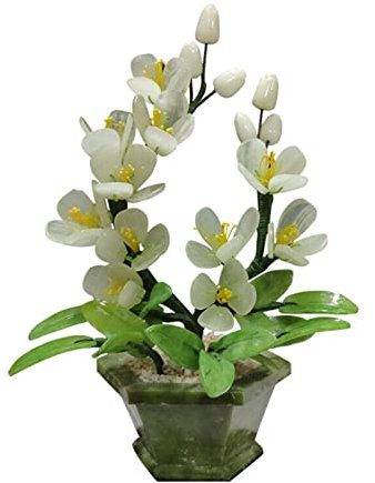 AITEKODVG Künstliche Pflanzen, Feng Shui, verheißungsvolle Jade-Bonsai-Magnolien-Blumen-Bonsai-Ornament, geeignet für Wohnzimmer, Veranda, Balkon, Dekoration, künstliche Topfpflanzen