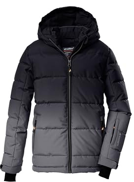 killtec Jungen Skijacke/Ski-Steppjacke mit Kapuze und Schneefang KSW 382 BYS SKI QLTD JCKT, mittelgrau, 176, 42453-000