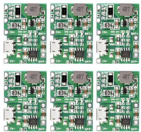 LAOMAO DC Boost Convertitore 18650 batteria al litio scarica carica modulo integrato 3,7 V 5 V 9 V 24 V regolabile Step Up Converter regolatore di tensione (6 pezzi)
