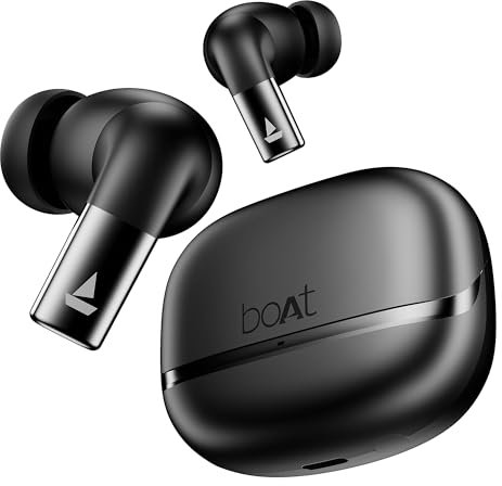 boAt Airdopes Ultra Pro (2025 Launch), 100Hrs Battery, Dual Pairing, Spatial Audio,App Support, Fast Charge,4Mics ENx, v5.3 Bluetooth Earbuds, TWS Ear Buds Wireless Earphones with mic (Gunmetal Black)
