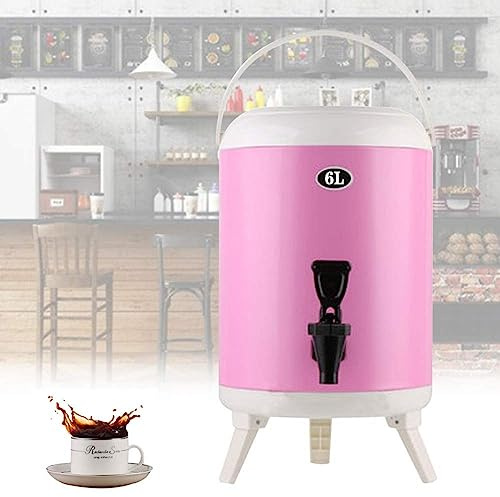 VDLLQYN, Isolierter Getränkespender aus Edelstahl, 6 l, Heißwasserfass for Zuhause, Küche, mit Griff for Party, Grillen, Familientreffen, Camping, einfach zu tragen ，Bierzapfanlagen(B)