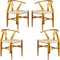 Casa Moro Esszimmerstühle Esstisch Esszimmerstuhl Essstühle Stühle mit Armlehne Teak-Holz 4er-Set Walnuss