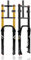 BSFHQS 26 Zoll Fatbike Federgabel Federweg 190MM 4.0 Reifen Fette Gabel 1-1/8 Luftgabel Zugstufen-Einstellung Scheibenbremse 9mm QR Fahrrad Vorderradgabel Für Schnee Strand E-Bike XC AM(Black)