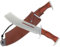 KS-11 Rambo Messer im Still als Hackemesser Machete echt scharf 440er Edelstahl Klinge mit Holzgriff und Lederholster Rambo 4 Bushcraft Messer - Macheten Geschenk für Männer