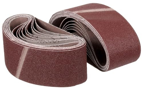 CoCud 24 Piezas Banda De Lijado De 76mm X 457mm 40/60/80/120/150/240 Grit | Cintas Para Afilar Cuchillos Para Afiladora De Banda, Herramienta De Tallado De Cuchillos, Trabajo En Metal