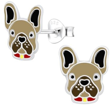 Monkimau Mädchen Ohrringe Hund | Ohrstecker aus 925 Sterling Silber | Kinderohrringe hypoallergen