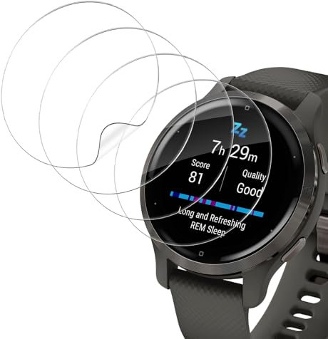 HidWee 4 Piezas Compatible con Garmin Venu 2S Protector de Pantalla, HD Protector Película de Flexible de TPU [No es de cristal], Anti-Burbujas Anti-arañazo Protectora