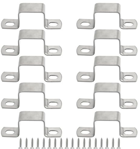 304 Stainless Steel Square Pipe Clamps with Screws, 10 Pack 35x35mm U Shaped Strut Connector Bracket Tube Buckle