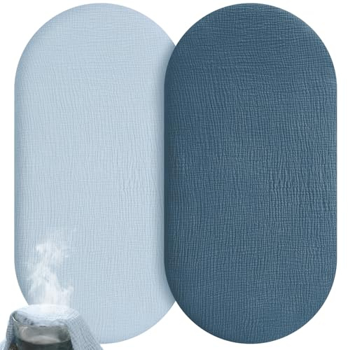Unnivoll Baby Spannbettlaken 41x81 cm Kinderbett, 100% Musselin Baumwolle, 2er Pack Bettlaken Für Beistellbett, Atmungsaktives Weiches Spannbetttücher