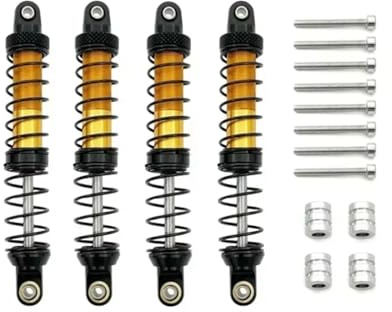 QOAKSDY RC Auto Stoßdämpfer Für MN999 Für MN 999 Für Defender D90 1/10 RC-Auto-Upgrade-Teile Zubehör 4-teiliger Metall-Stoßdämpfer-Öldämpfer(Yellow)