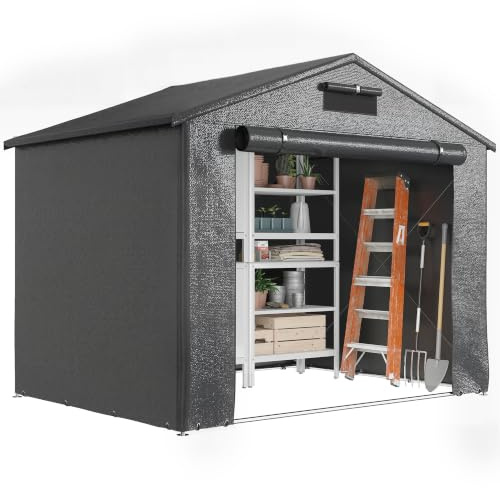 Outsunny Zeltgarage 2,5x1,8 m Wasserdicht Satteldach Winterfest Dunkelgrau | Garagenzelt, Aufrollbare Reißverschlusstür, Belüftungsfenster, UV-Beständig, Lagerzelt, Unterstand für Fahrrädern