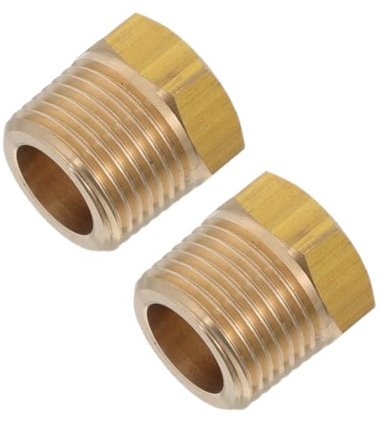 Alipis Adaptateur Fileté en Laiton 3/8'' Bspt Mâle X 1/4'' Npt Femelle, Réducteur de Tuyauterie Hexagonal, 2 Pièces, Raccords Polyvalents pour Plomberie, Systèmes Hydrauliques