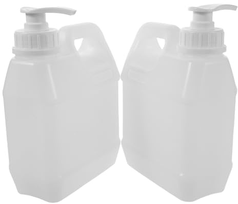SILENRADAWN Lot de 2 Flacons Pompe Rechargeables 1l en Plastique Semi-transparent, Distributeur à Pompe pour Gel et Lotion Corporelle, Adaptés pour Voyages et Soins Personnels