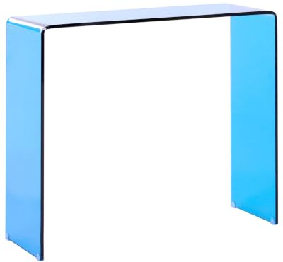 Beliani Minimalistischer Konsolentisch transparent/blau Glas Kendall