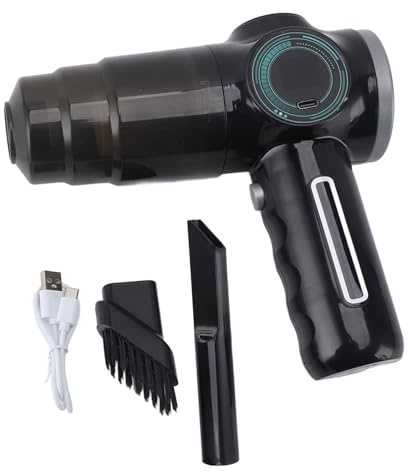 Adfaga Aspirateur de Voiture Professionnel sans Fil, Puissant, Portable, léger, pour Voiture, Maison, Nettoyage des Poils d'animaux, Voyage, matériau ABS, Batterie 350 g, 1200 mAh (Noire)