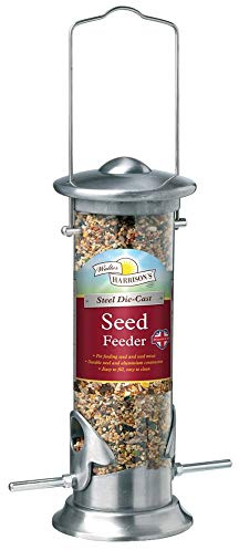 Walter Harrison's Wild Bird Seed Feeder, Steel Plated, 20 cm Small | Durable Steel Construction, Easy to Clean, Secure Hanging, Versatile for Gardens & Patios