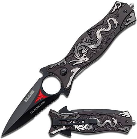 Tac Force Erwachsene Rostfreier Stahl Klappmesser, schwarz, One Size