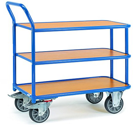 Fetra Transportgeräte mtpgcc3p3 Wagen mit Ablage, 300 kg, 3 Bücherregal, 970 mm x 505 mm x 960 mm Dimension