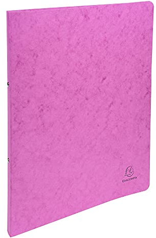Exacompta 54256E Ringhefter aus starkem Colorspan-Karton für DIN A4, 2-O Ring 20 mm rosa schwarz ideal für Schule und Büro Ringordner Ringbuchordner