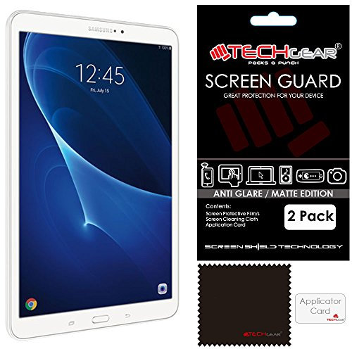 TECHGEAR [2 Pack] Protection d'Écran pour Galaxy Tab A 10.1, Film de Protection d'Écran Anti Reflet/Mat avec Chiffon et Carte d'Application Compatible pour Samsung Galaxy Tab A 10.1 Pouces SM-T580