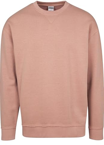 Urban Classics Men's Oversized Open Edge Crew Sweatshirt Pullover - Rosa, Medium