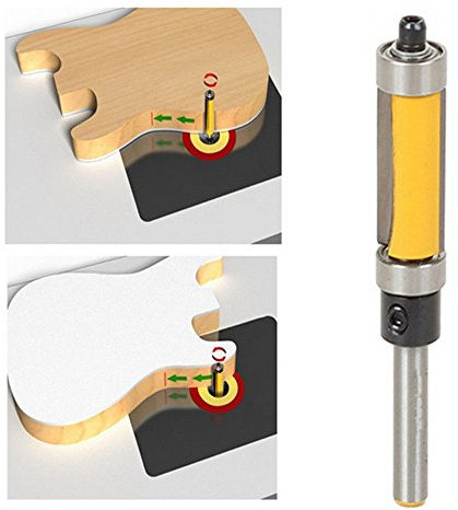Winwill 1/4'' Shank Top & Bottom Bearing Flush Trim Router Bit for Woodworking