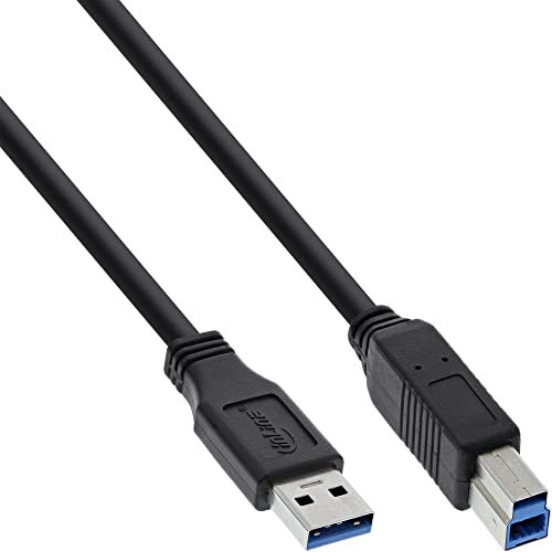 InLine 35303 USB 3.0 Kabel, A an B, schwarz, 0,3m