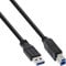 InLine 35303 USB 3.0 Kabel, A an B, schwarz, 0,3m
