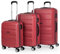ITACA - Juego Maletas De Viaje rígidas Trolley con Candado de Combinación y 4 Doble Rueda 360° Set Maletas De Viaje Ligeras y Resistentes con Neceser, Coral
