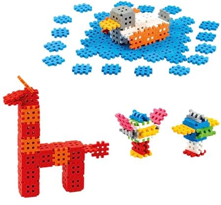 Marioinex Mini Waffel Satz mit 140 Stück Schaumstoff Bausteine Kinder - Konstruktionsspielzeug, Montessori Bausteine, Sensorik Spielzeug, Steckbausteine Kinder