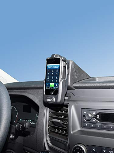 KUDA Handyhalterung passend für Ford Transit Custom ab 2018 - Telefonkonsole für Smartphones, Handys, Navi und mehr – Kunstlederkonsole, schwarz, 3375